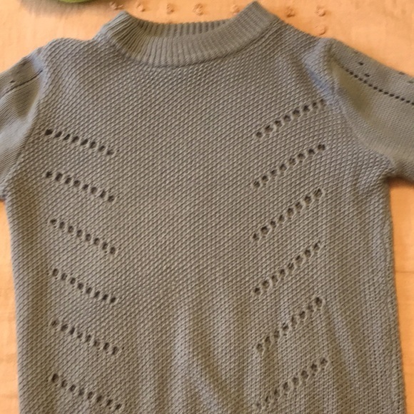 Blue Long sleeved round neck pullover sweater - Picture 7 of 7